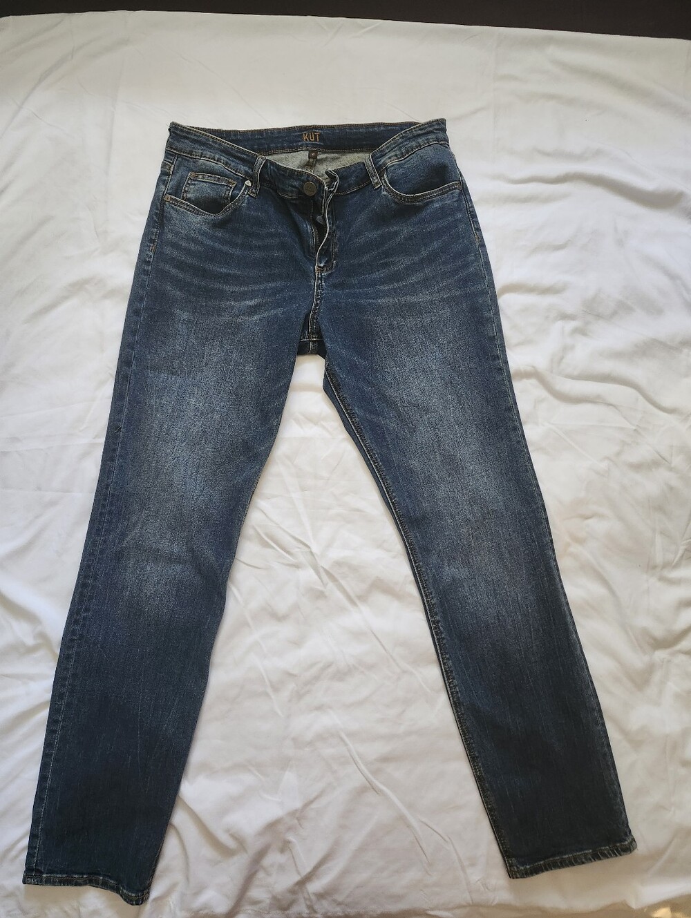 KUT From The Kloth Women's Mid Rise Slim Straight Jeans - Blue